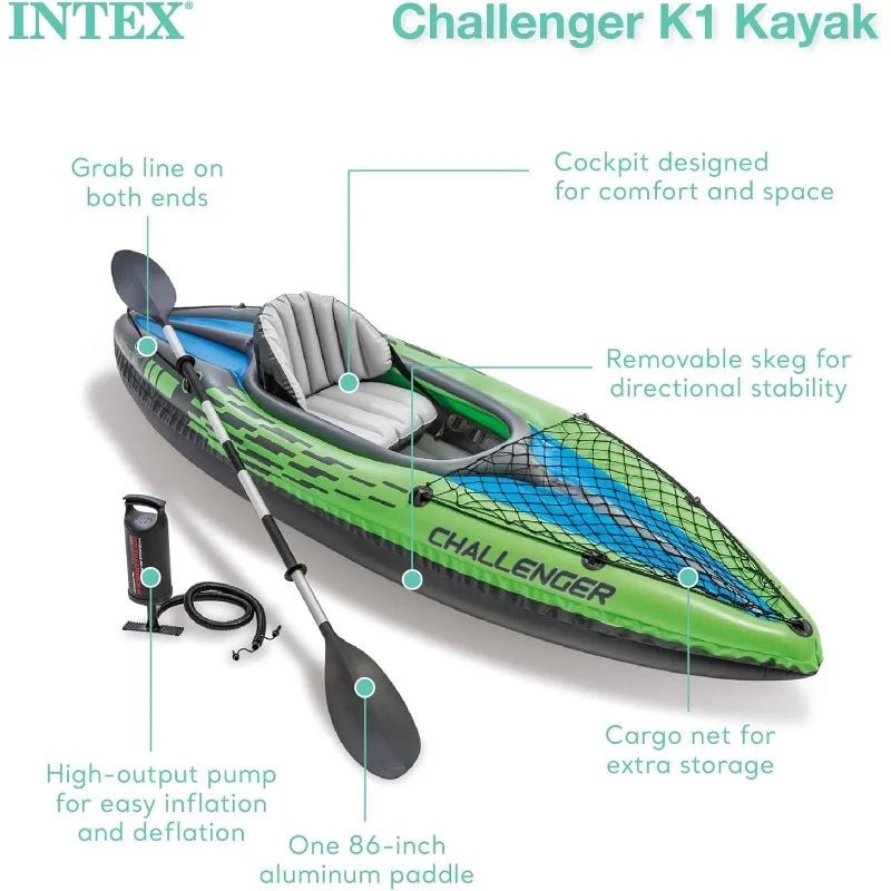 Intex Challenger Inflatable Kayak with Paddles and High-Output Pump