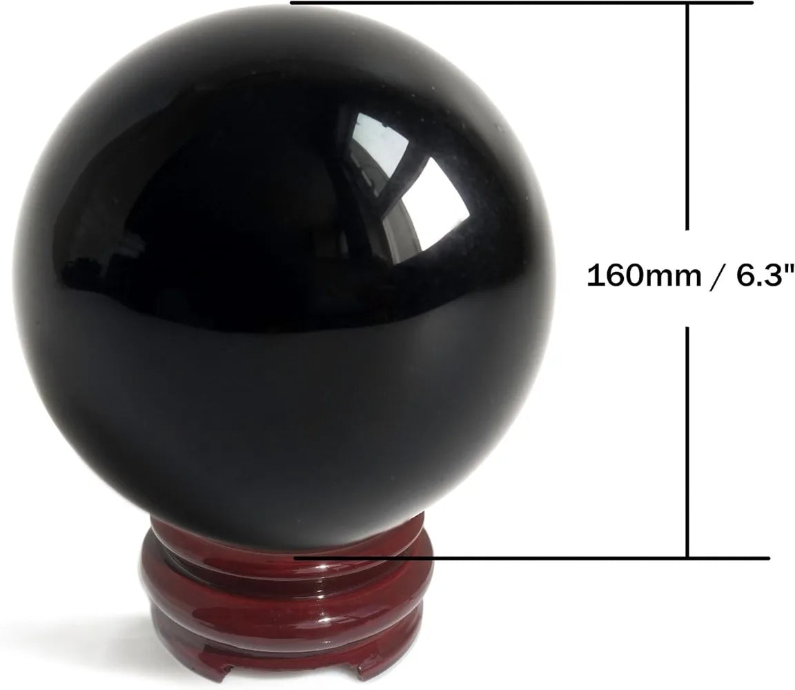 Obsidian Crystal Ball 160mm Feng Shui Scrying Meditation