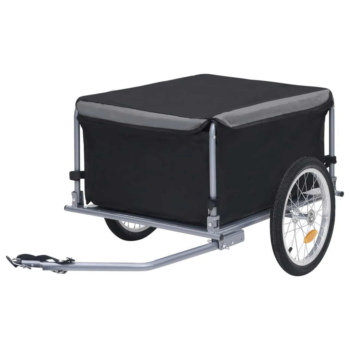 Foldable Bike Cargo Trailer Wagon Cart with Safe Reflectors and 65kg Capacity