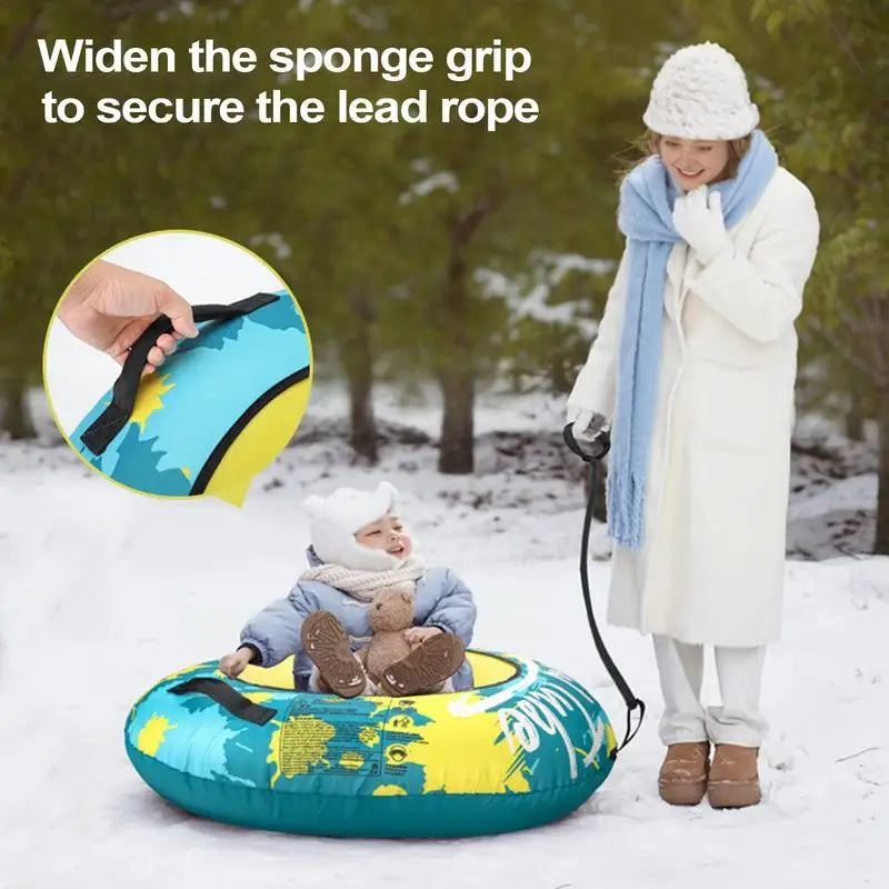 Heavy Duty Inflatable Snow Sled Tube With Thick Handles