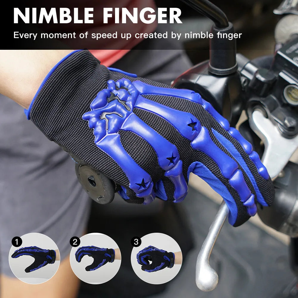 Motocross Gloves Motorcycle BMX MX ATV Dirt Bike Bicycle Skeleton Cycling Gloves for Men Women