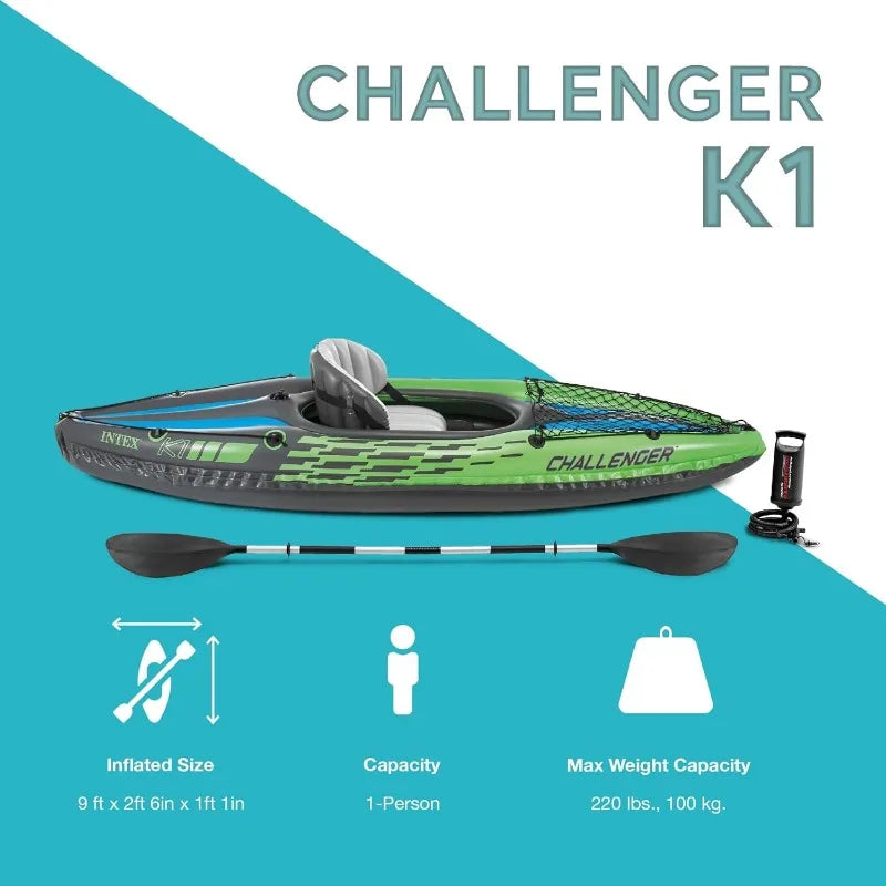 Intex Challenger Inflatable Kayak with Paddles and High-Output Pump