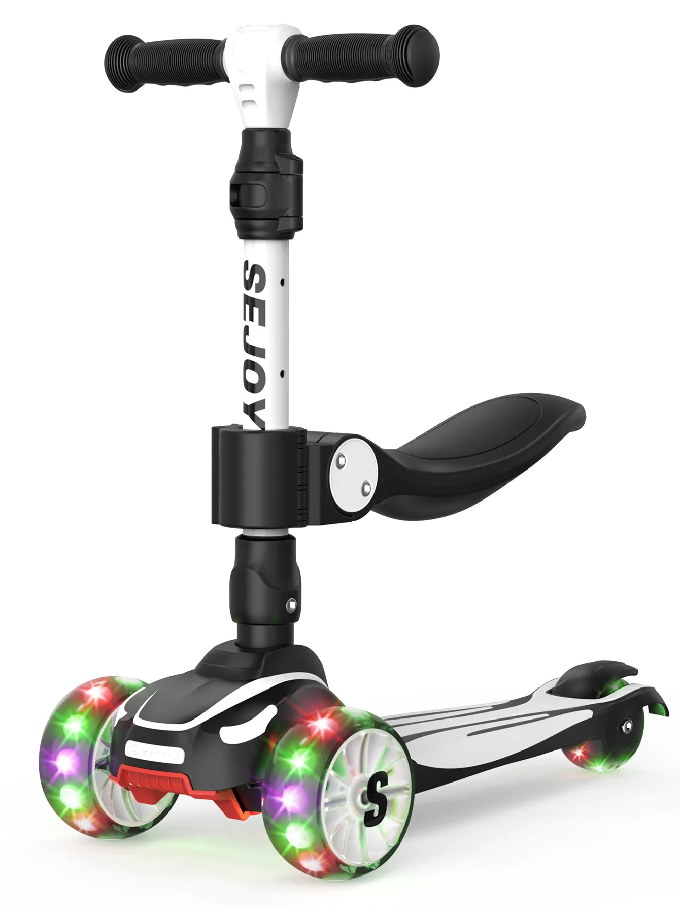 Sejoy Kid Kick Scooter Three Wheel LED Flashing Adjustable Lightweight 3-in-1