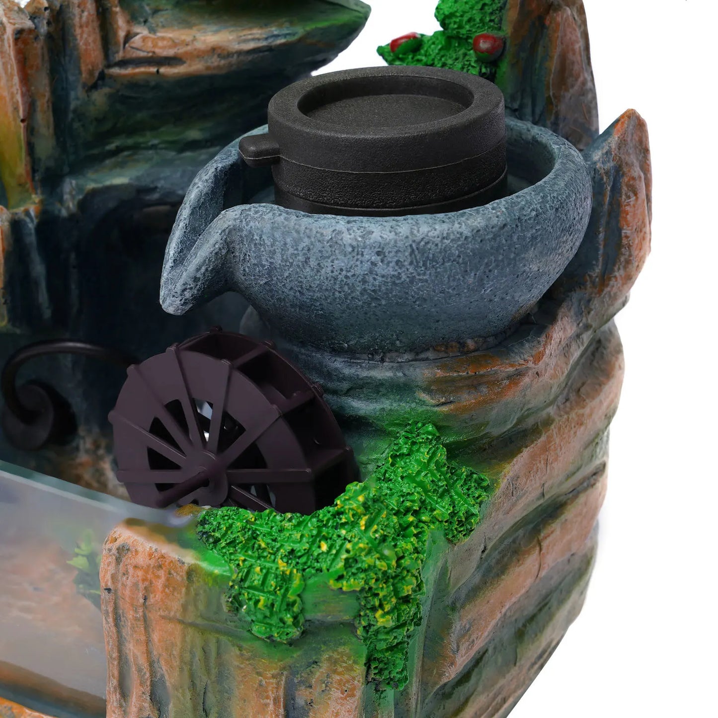 Bonsai Tree Rock Water Fountain with LED Light for Indoor Tabletop Decor