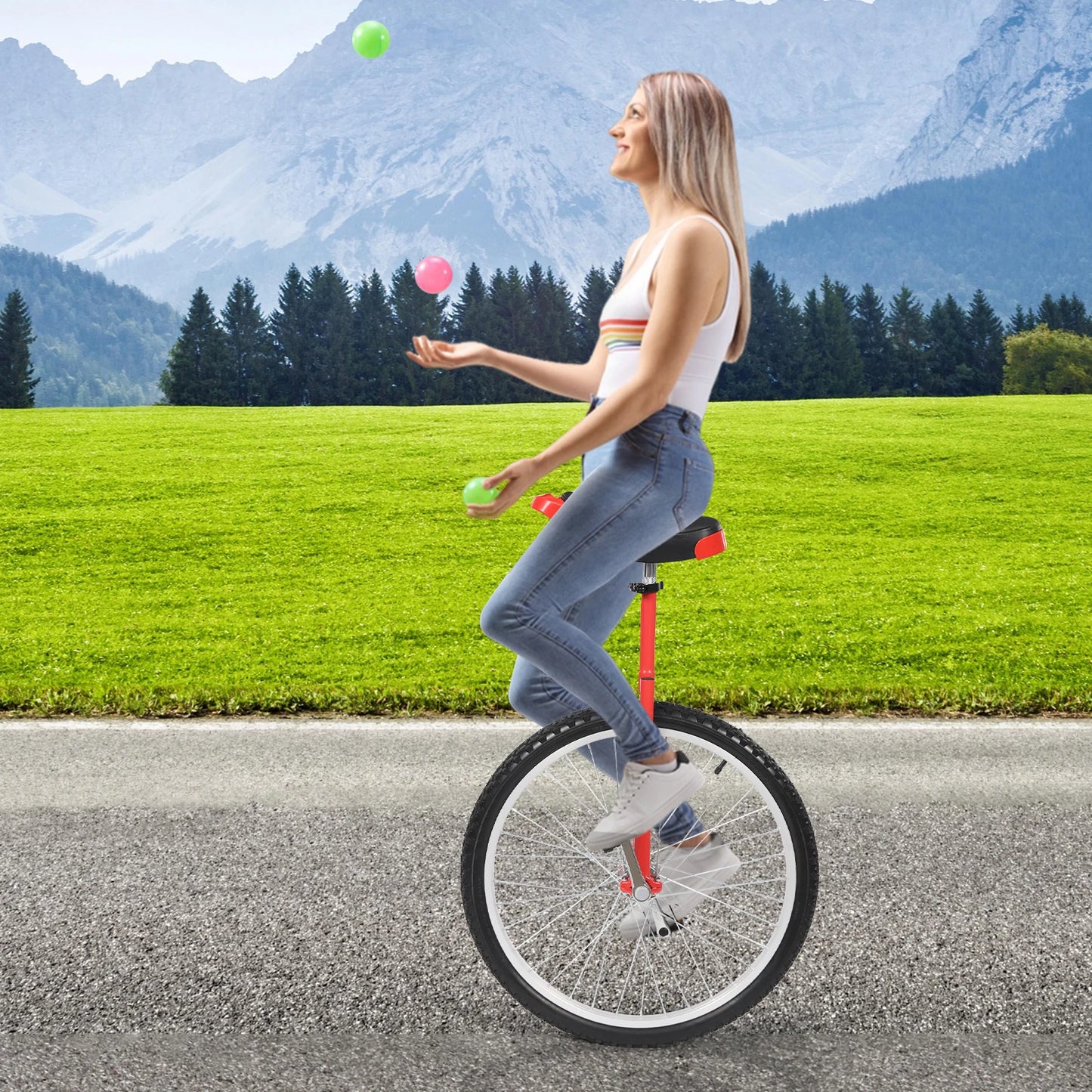 24 Inch Adjustable Steel Unicycle Balance Training