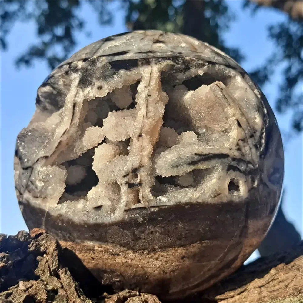 Rare Calcite Crystal Cave Ball Bohemian Home Office Decor