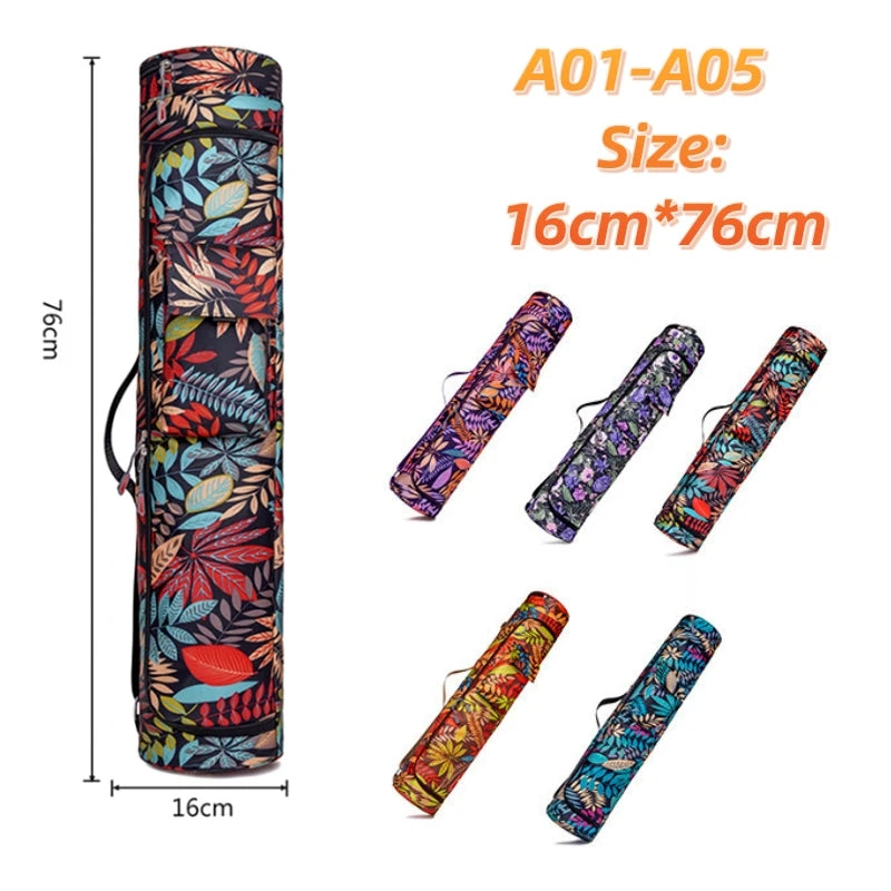 Printed Yoga Mat Bag for Men and Women Waterproof Fitness Backpack Cover