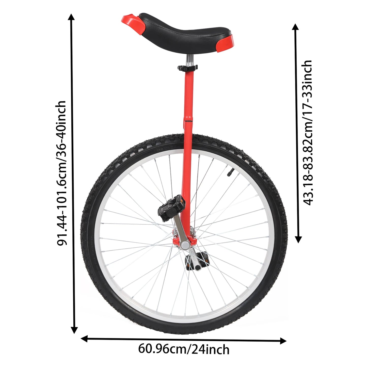 24 Inch Adjustable Steel Unicycle Balance Training