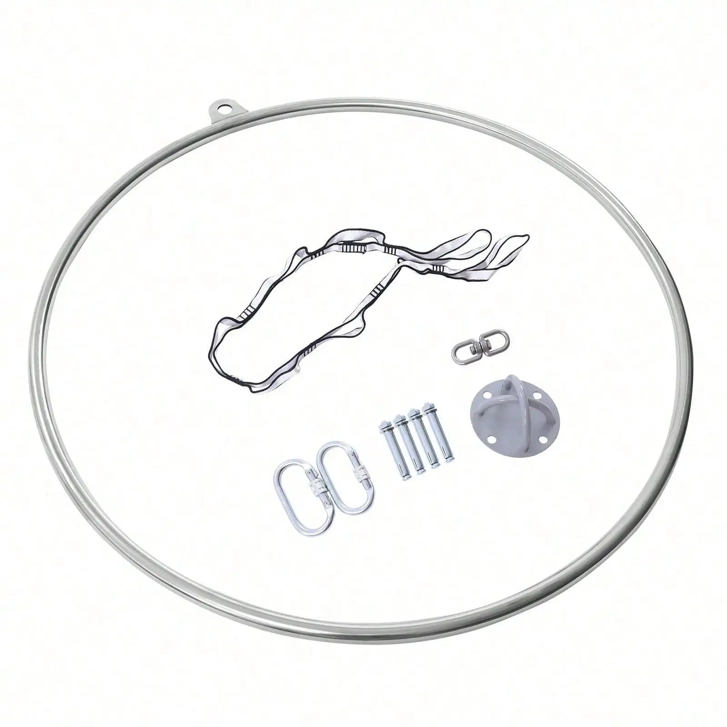 90cm Aerial Lyra Hoop Gymnastic Equipment Lifting Ring Yoga Ring Dance Stainless Steel 350Kg Capacity
