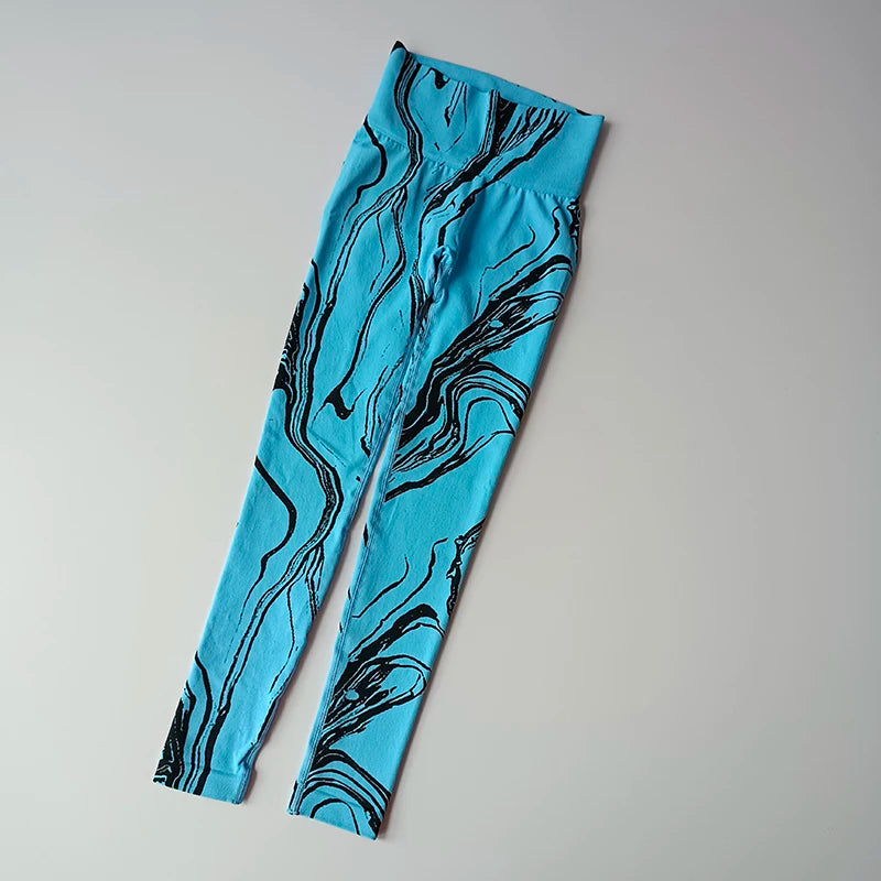 Printed High Waist Seamless Leggings Quick Dry Yoga Pants