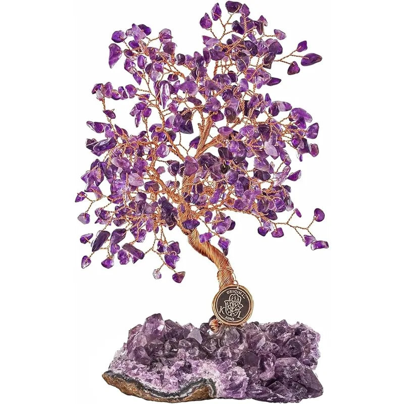 Real Amethyst Copper Wrapped Feng Shui Tree Of Life Decor