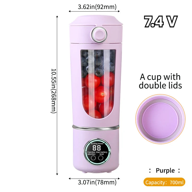 Portable Juice Maker Blender 700ML with Stainless Steel Blades for Smoothies