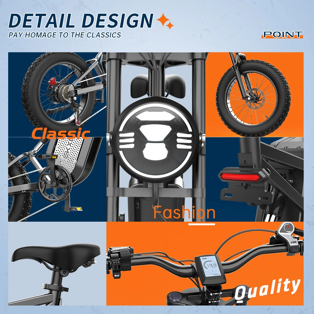 EKX X20 Electric Bicycle 48V 35AH Lithium Battery Adult Mountain Ebike 20 Inch