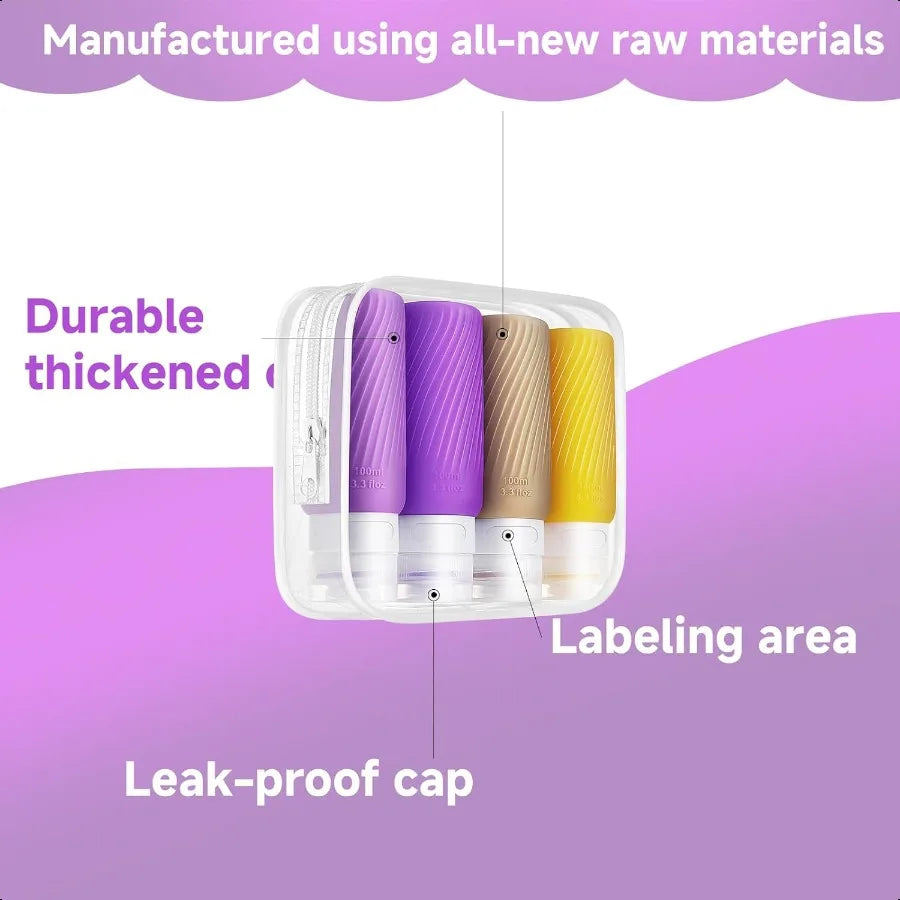 Travel Size Toiletries TSA Approved Leak Proof Bottles Refillable Essentials 2oz 3oz