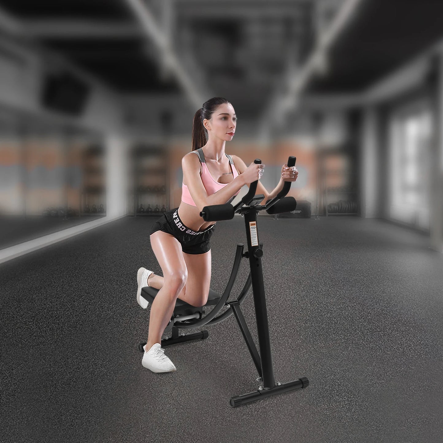 Core Workout Ab Machine with LED Display Silent Roller and Foldable Design