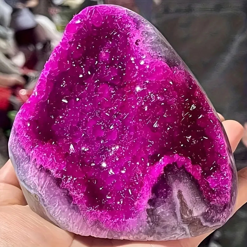 Rose Red Pink Geode Quartz Crystal For Healing And Home Decor 300 To 400g