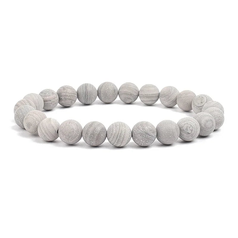 Natural Stone Beads Bracelet Women Men Amethyst Aquamarine