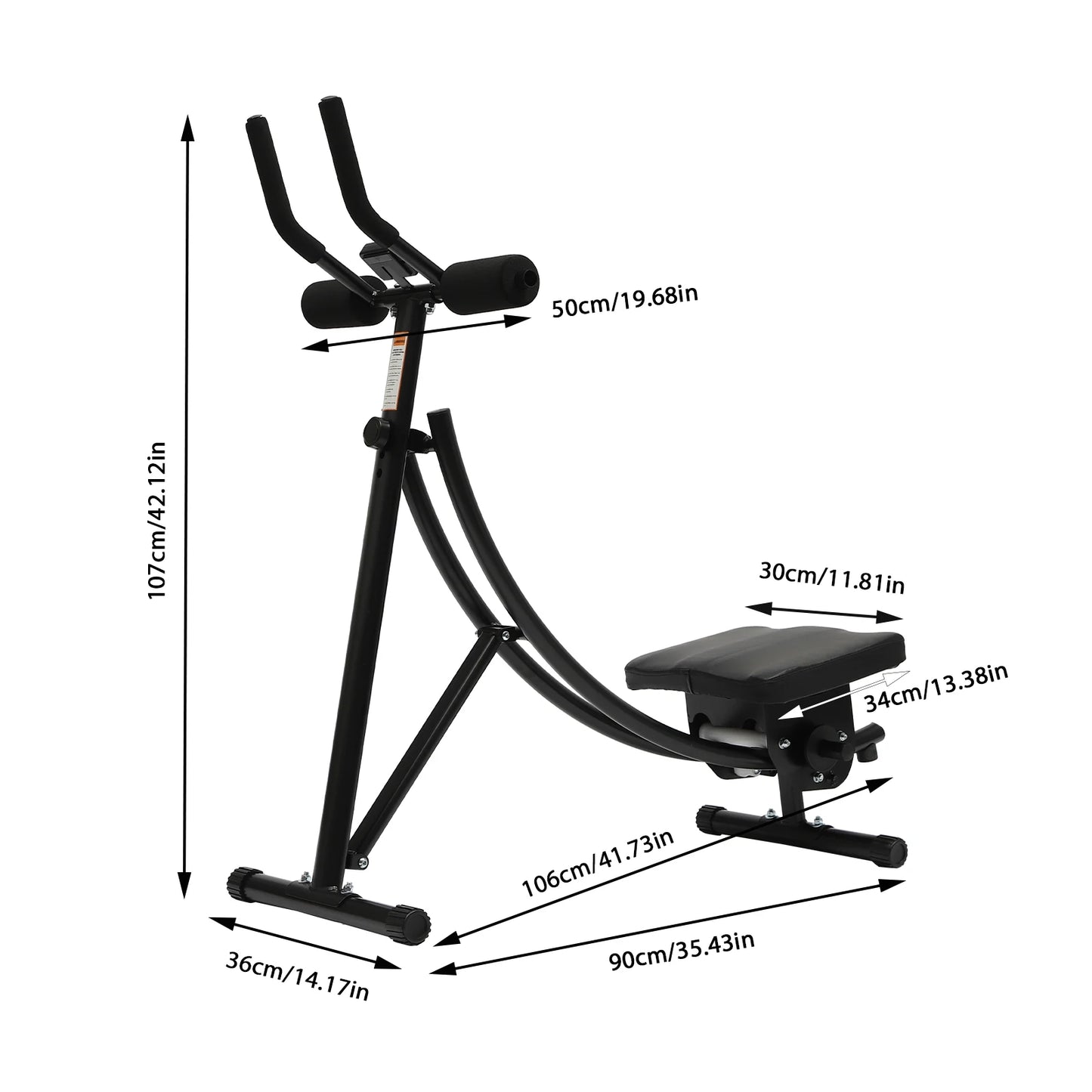 Core Workout Ab Machine with LED Display Silent Roller and Foldable Design