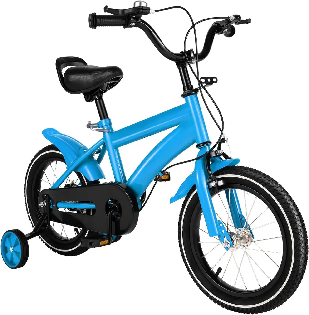 Children's 14 Inch Bicycle for Ages 3 to 6 with Stabilisers and Height Adjustment