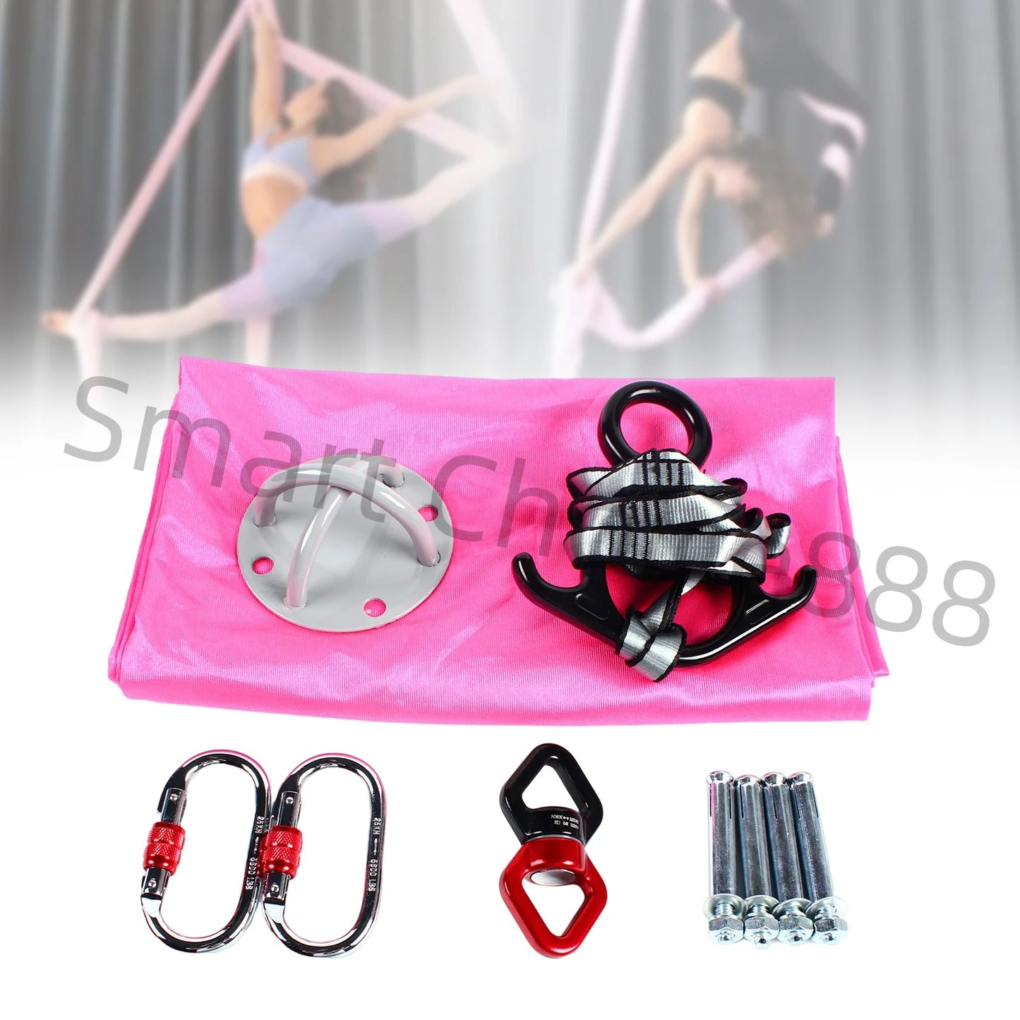 2.8m Aerial Silks Equipment for Aerial Yoga Dance Acrobatic Circus Arts Durable Yoga Hammock Rig