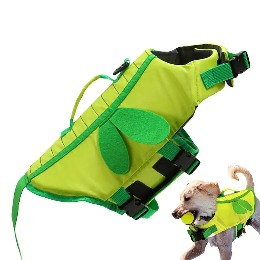 Dog Life Vest Adjustable Handle Waterproof Ripstop Quick Release For Boating