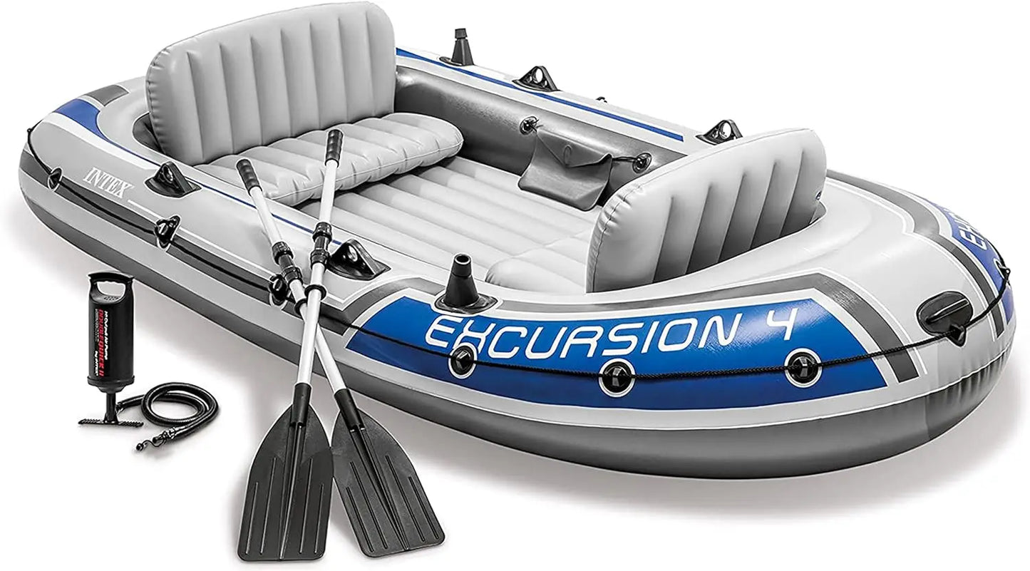 Intex Excursion Inflatable Boat with Oars and Pump Super Tough PVC Construction