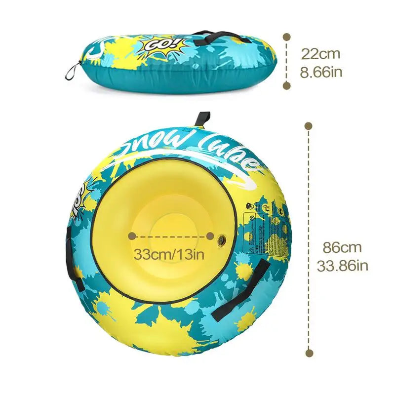 Heavy Duty Inflatable Snow Sled Tube With Thick Handles