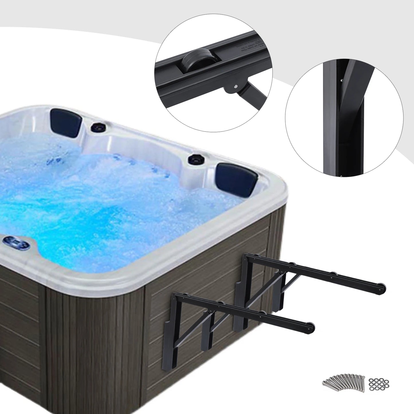 Compact Hot Tub Cover Lifter Rack 76cm 77lb Capacity for Easy Maintenance