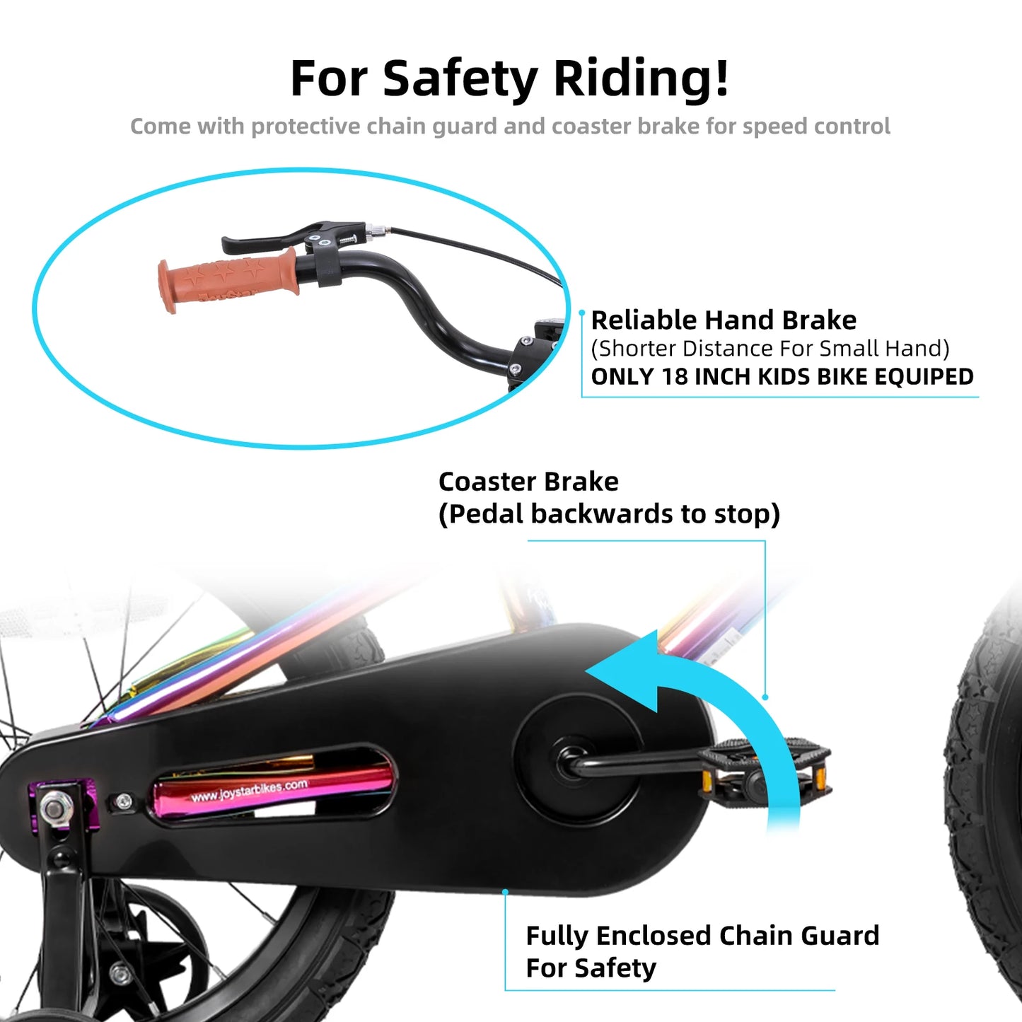 Joystar Kids BMX Bike 12 14 16 18 Inch With Training Wheels