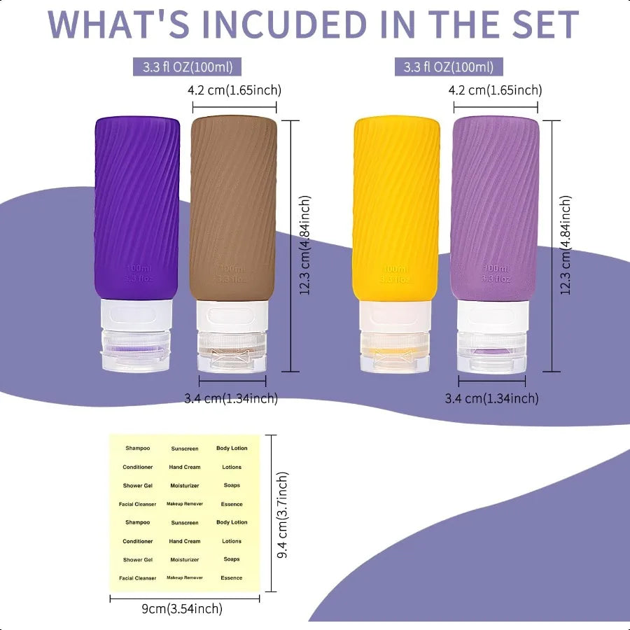 Travel Size Toiletries TSA Approved Leak Proof Bottles Refillable Essentials 2oz 3oz