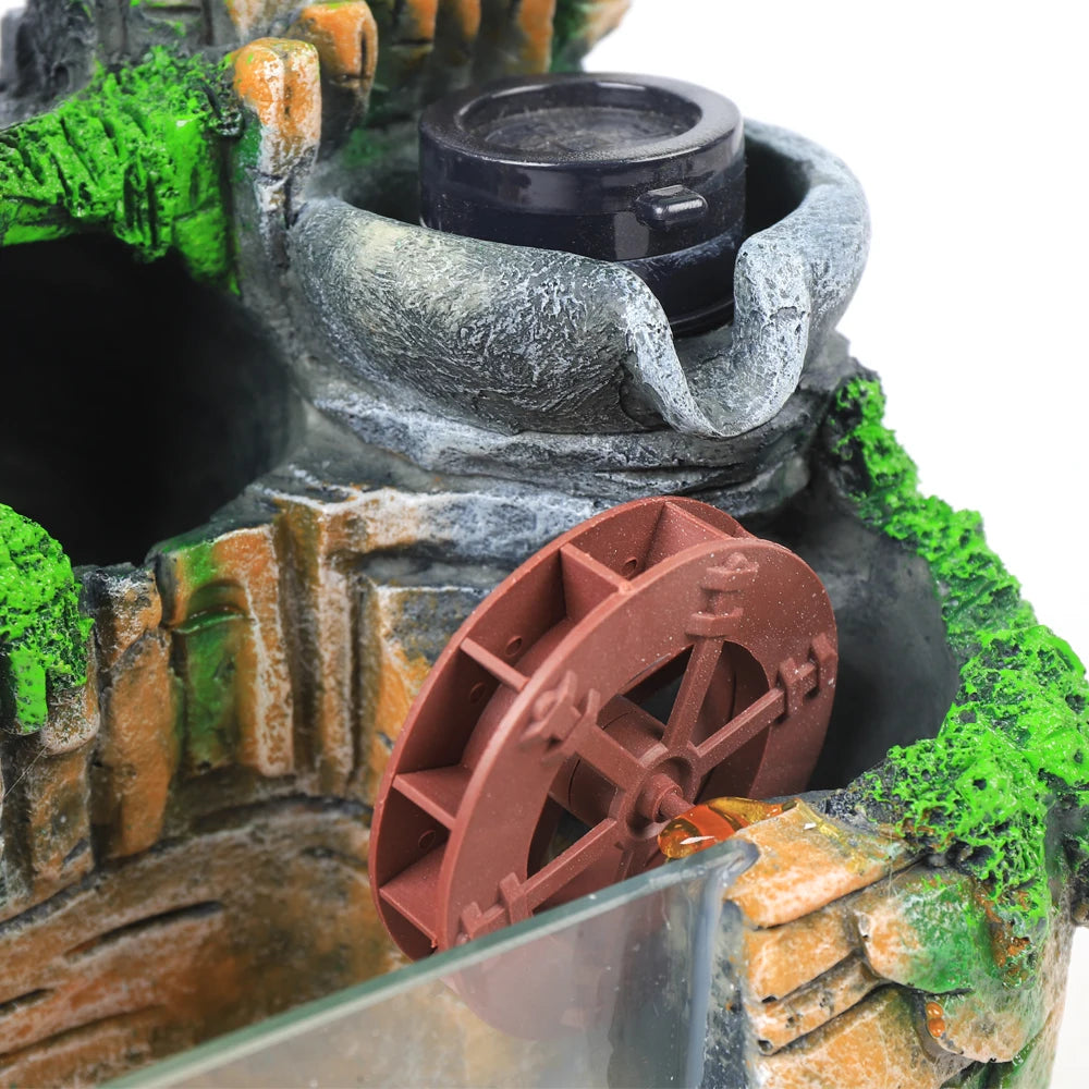 Resin Waterfall Desktop Fountain for Home and Office Decoration