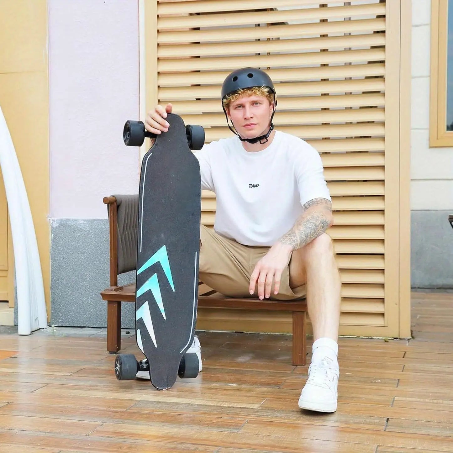 Caroma 38 Inch Electric Skateboard with Remote Control 1200W Brushless Motor 28 MPH Top Speed 300 lbs Max Load Safety Glow Paper