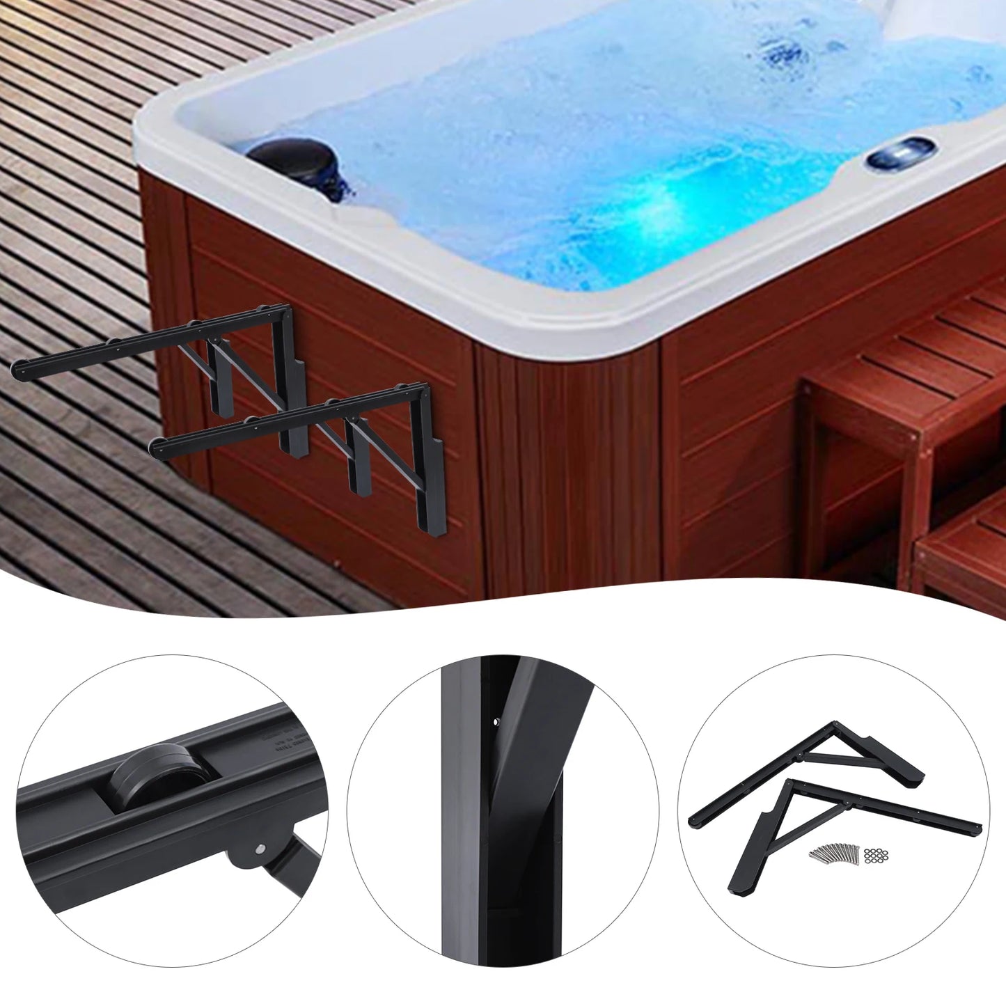 Compact Hot Tub Cover Lifter Rack 76cm 77lb Capacity for Easy Maintenance