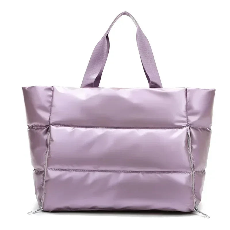 Women Pink Waterproof Gym Sports Bag Yoga Mat Travel Duffle Handbag
