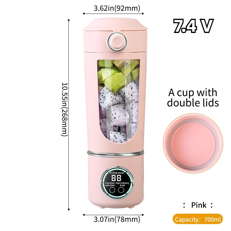 Portable Juice Maker Blender 700ML with Stainless Steel Blades for Smoothies