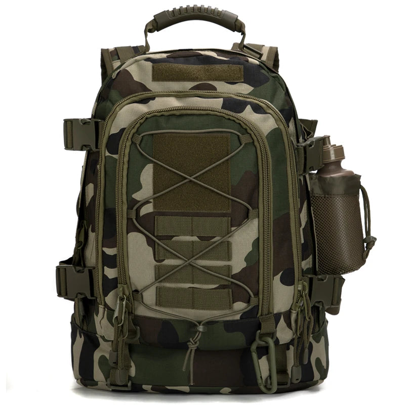 65L Outdoor Tactical Backpack for Men Large Capacity Military Hiking Rucksack