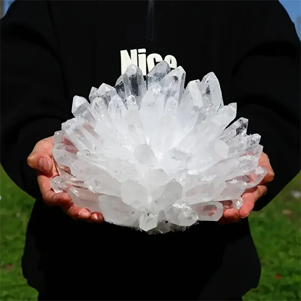 Artificial Crystal Stone Cluster Ornament Clear Quartz