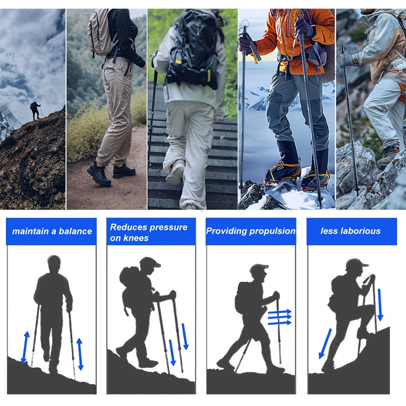 Lightweight Foldable Trekking Poles With Quick Lock
