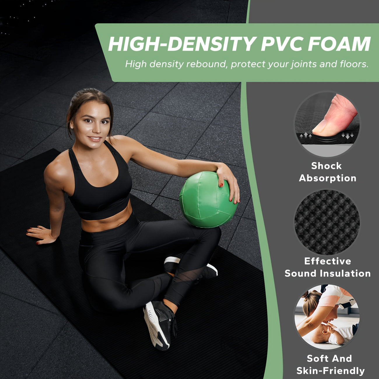 Extra Large High Density Non Slip Exercise Mat Gym Yoga