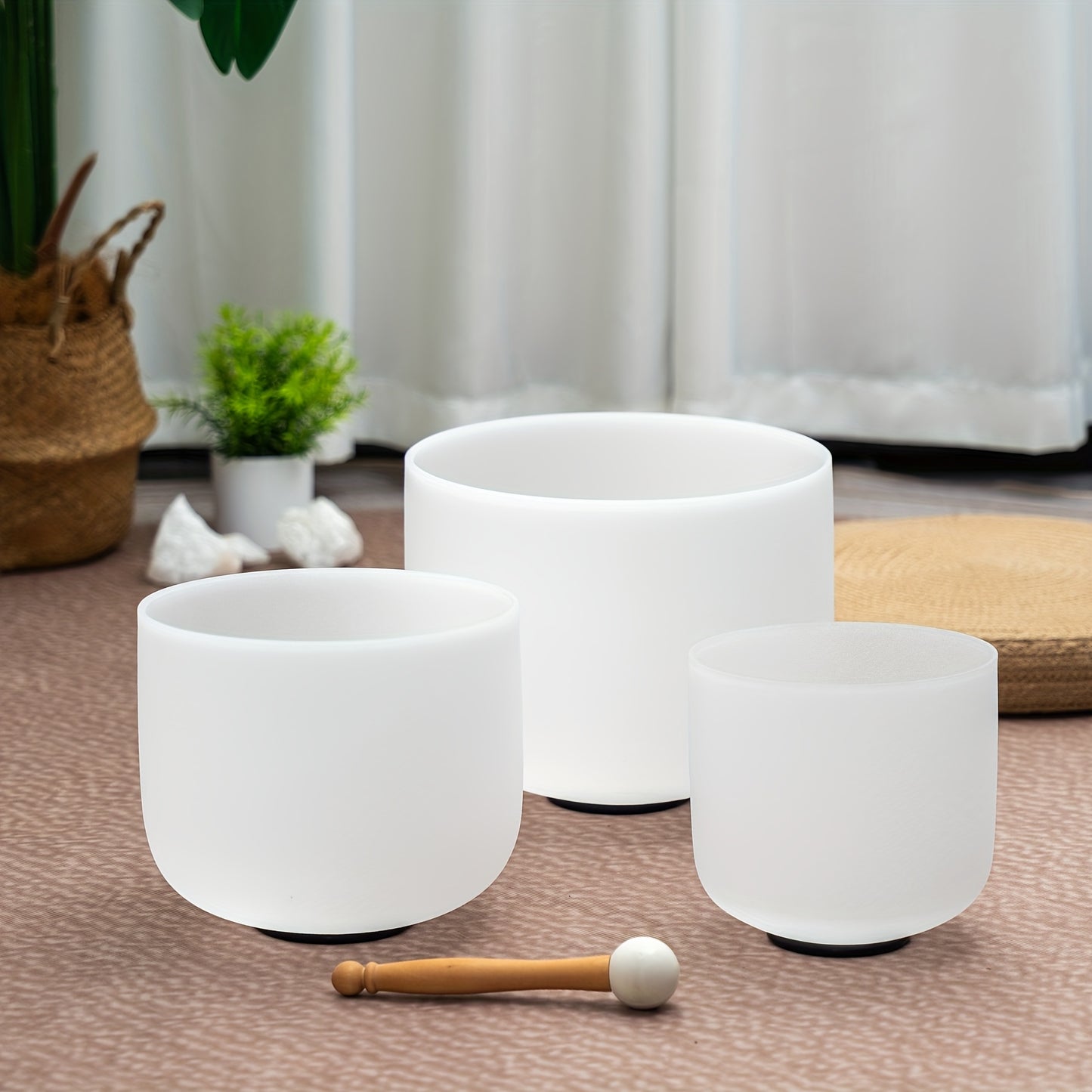 ZenFreq Quartz Crystal Singing Bowls Set 7 To 11 Inch Case