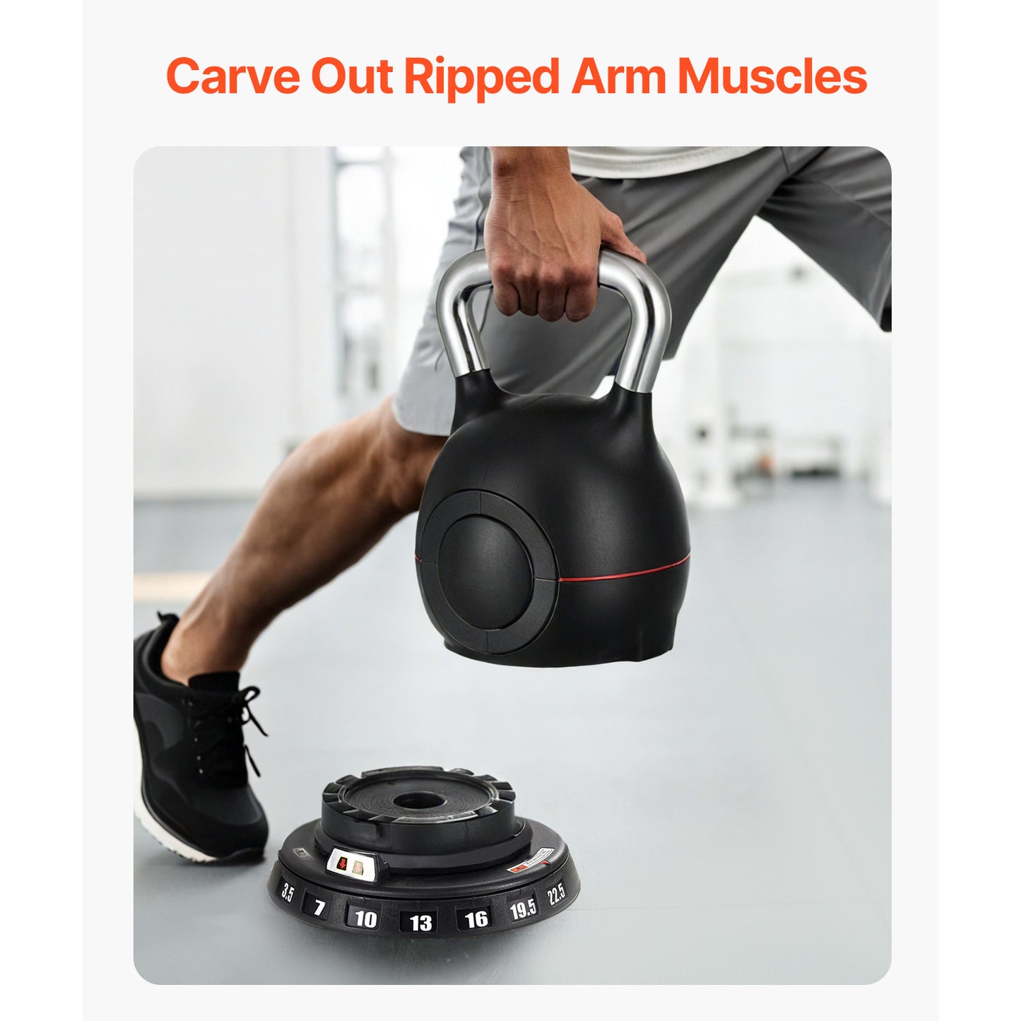 VEVOR Adjustable Kettlebell With Seven Weight Levels