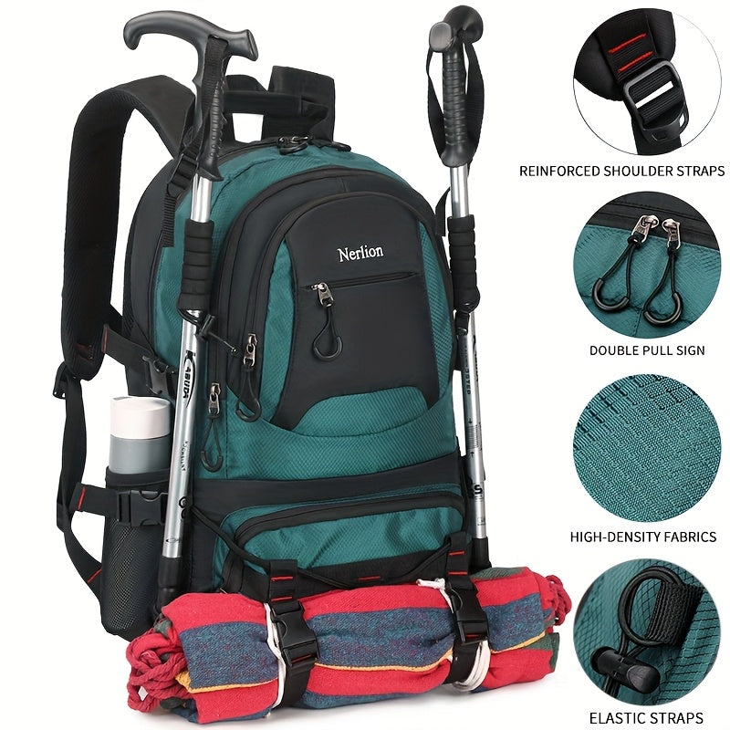 Men Large Capacity Hiking Backpack For Travel And Camping