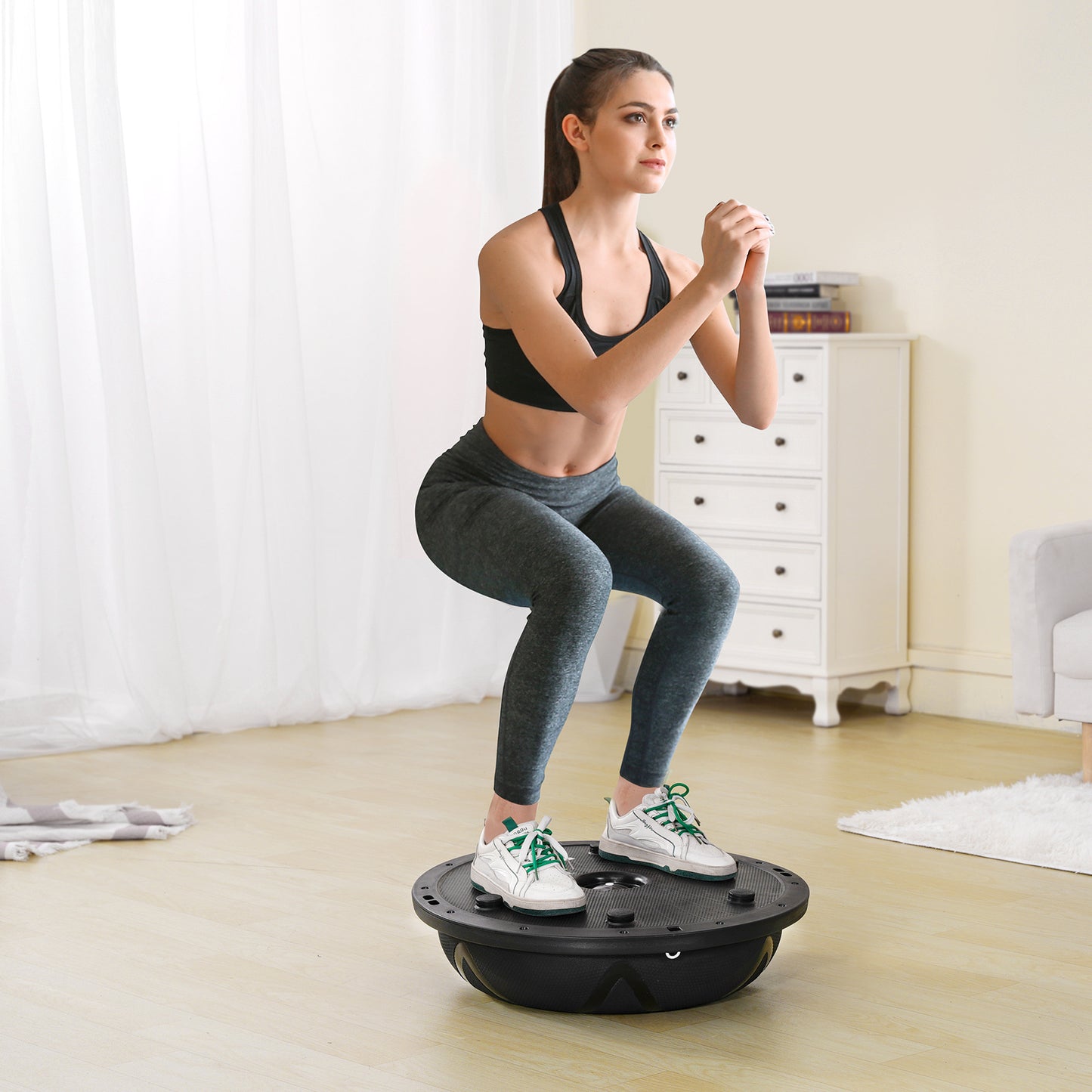 VEVOR 23 Inch Half Exercise Ball With Resistance Band