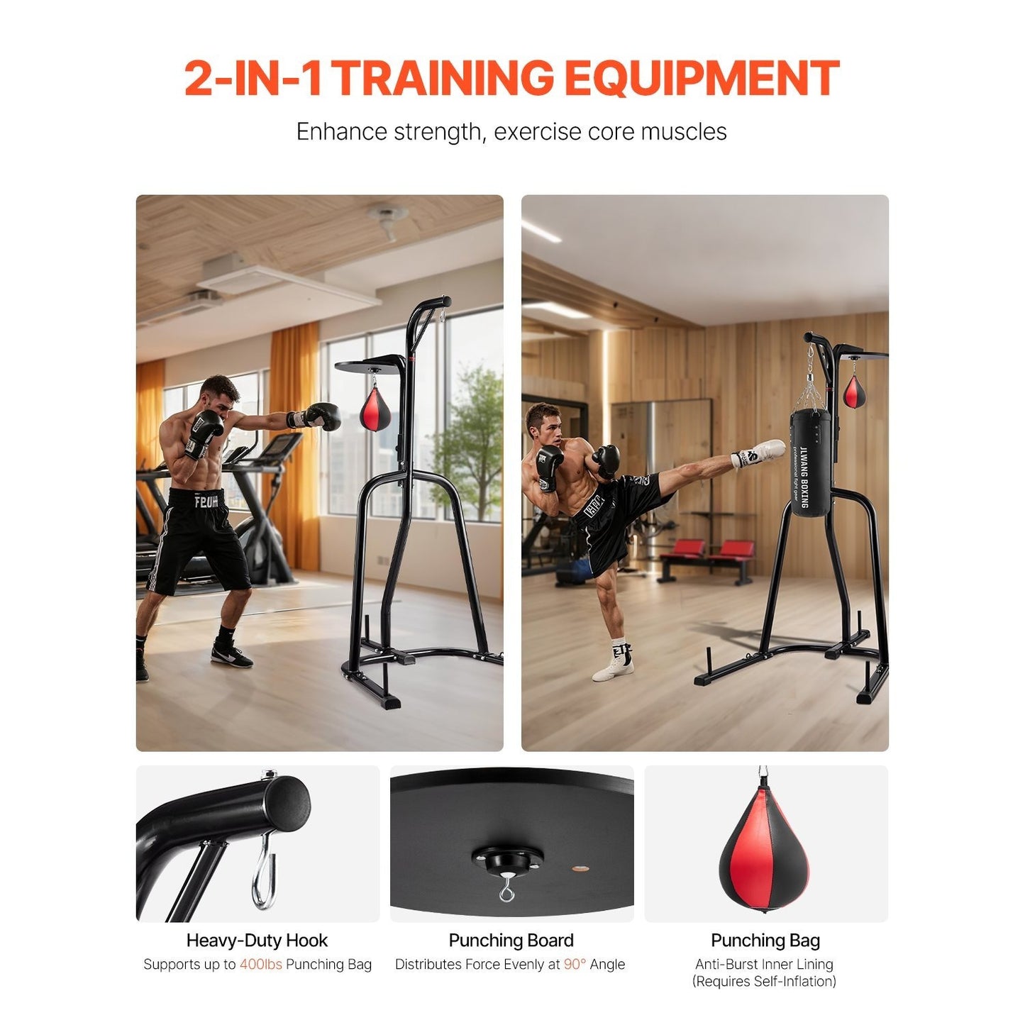 Vevor 2 In 1 Heavy Duty Punching Bag Frame Stand Fitness