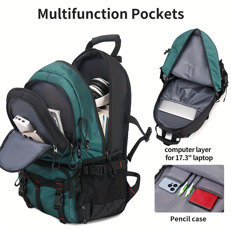 Men Large Capacity Hiking Backpack For Travel And Camping