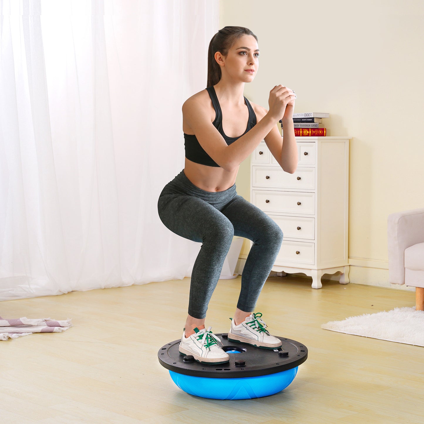 VEVOR 23 Inch Half Exercise Ball With Resistance Band
