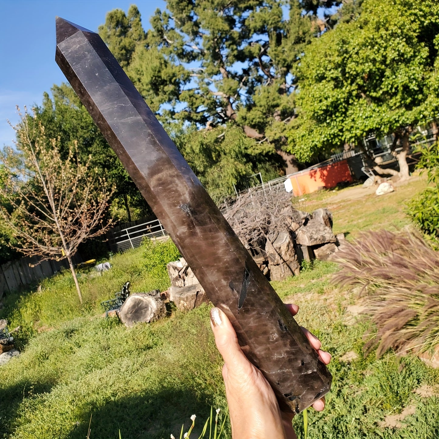 Smokey Quartz Obelisk Wand Crystal Boho Home Decor Gift