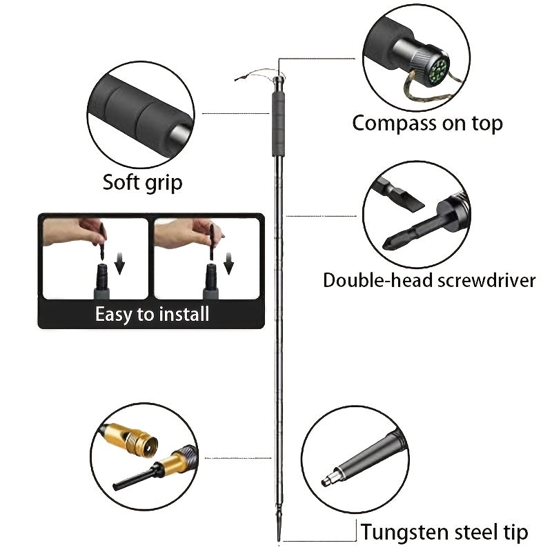 Lightweight Foldable Trekking Poles With Quick Lock