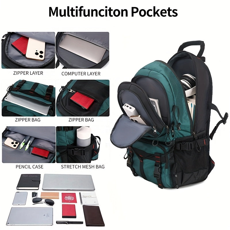Men Large Capacity Hiking Backpack For Travel And Camping