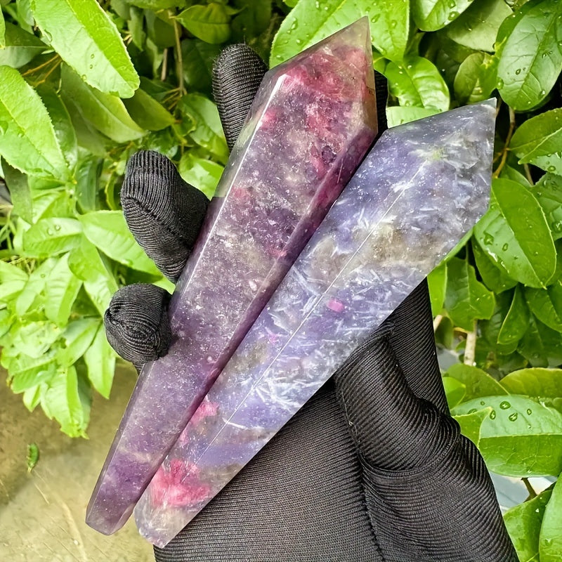 Unicorn Star Quartz Crystal Wand With Frame Stand Decor